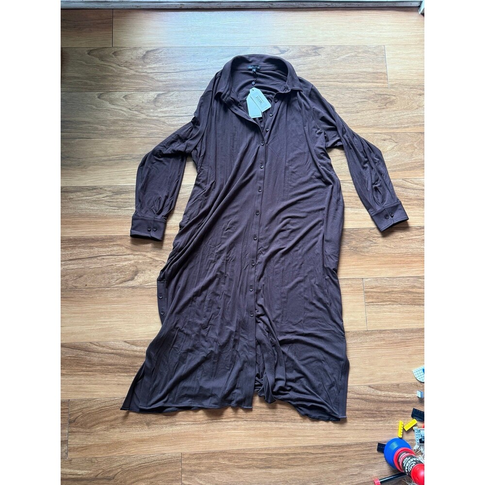 NWT Universal Standard Sally Liquid Jersey Shirt Dress Espresso size Medium